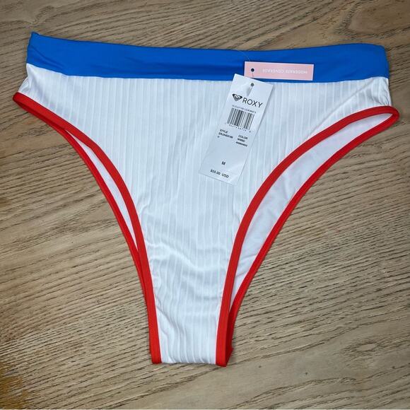 NWT Roxy Hello July High Leg Midwaist Bikini Bottoms Moderate Coverage Size M - Picture 2 of 5